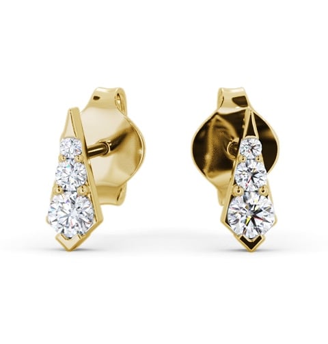  Drop Style Round Diamond Earrings 9K Yellow Gold - Cowden ERG144_YG_THUMB2 