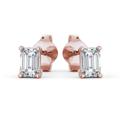  Emerald Diamond Four Claw Stud Earrings 9K Rose Gold - Farah ERG145_RG_THUMB2 
