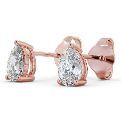 Pear Diamond Three Claw Stud Earrings 9K Rose Gold ERG146_RG_THUMB1 