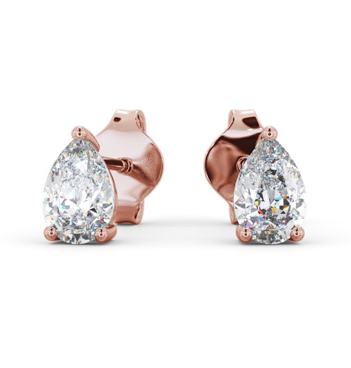  Pear Diamond Four Claw Stud Earrings 18K Rose Gold - Aleah ERG146_RG_THUMB2 