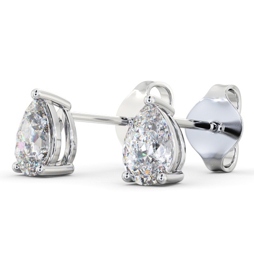 Pear Diamond Three Claw Stud Earrings 9K White Gold ERG146_WG_THUMB1