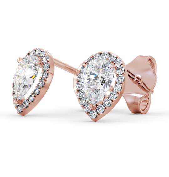  Halo Pear Diamond Earrings 18K Rose Gold - Rowena ERG147_RG_THUMB1 