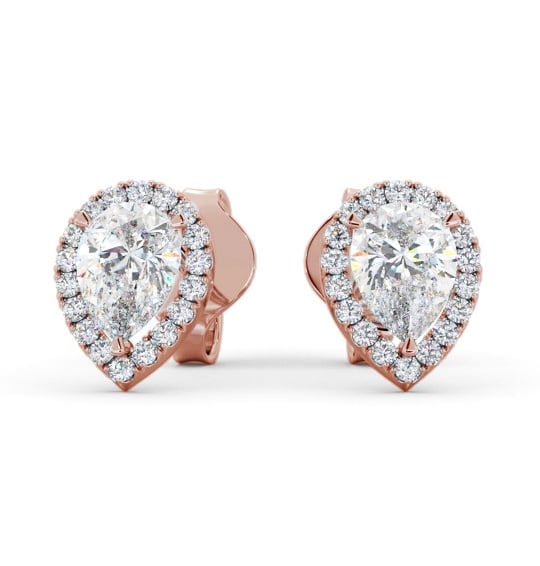  Halo Pear Diamond Earrings 18K Rose Gold - Rowena ERG147_RG_THUMB2 