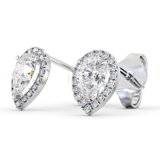 Halo Pear Diamond Earrings 18K White Gold ERG147_WG_THUMB1