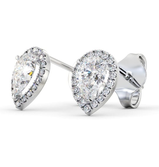 Halo Pear Diamond Earrings 18K White Gold ERG147_WG_THUMB1 