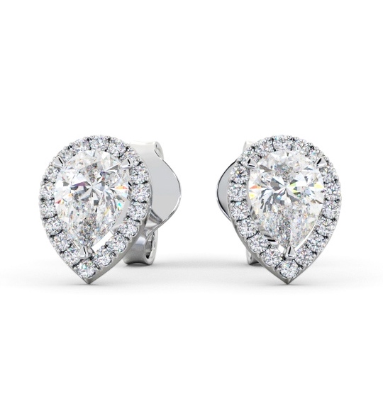  Halo Pear Diamond Earrings 9K White Gold - Rowena ERG147_WG_THUMB2 