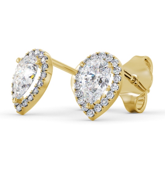  Halo Pear Diamond Earrings 18K Yellow Gold - Rowena ERG147_YG_THUMB1 
