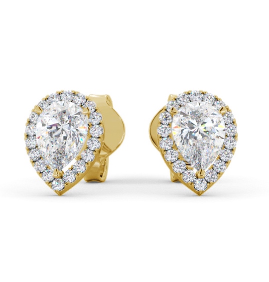  Halo Pear Diamond Earrings 9K Yellow Gold - Rowena ERG147_YG_THUMB2 