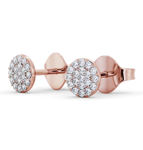 Cluster Style Round Diamond Earrings 18K Rose Gold - Agular ERG148_RG_THUMB1