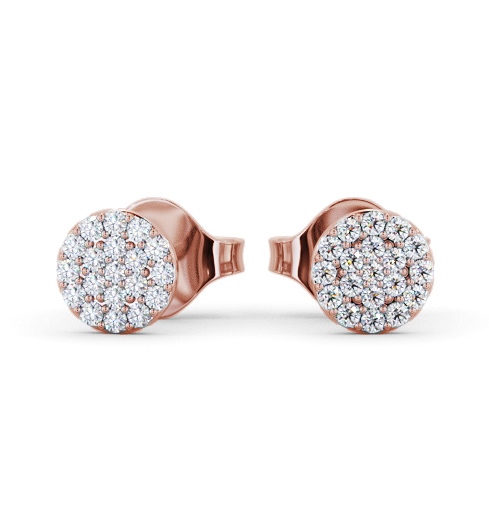  Cluster Style Round Diamond Earrings 18K Rose Gold - Agular ERG148_RG_THUMB2 