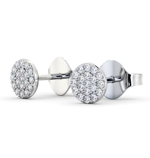 Cluster Style Round Diamond Earrings 9K White Gold - Agular ERG148_WG_THUMB1