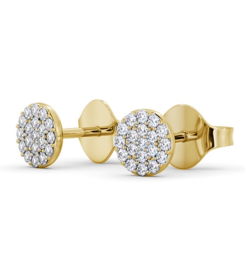 Cluster Style Round Diamond Earrings 18K Yellow Gold - Agular ERG148_YG_THUMB1