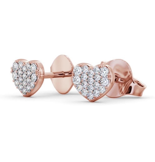 Heart Style Round Diamond Earrings 18K Rose Gold - Christie ERG149_RG_THUMB1