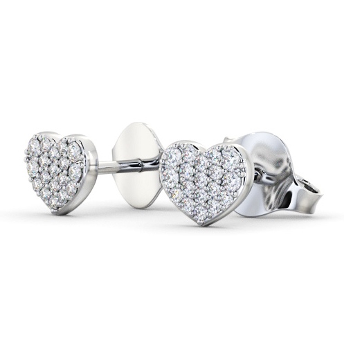 Heart Style Round Diamond Earrings 9K White Gold - Christie ERG149_WG_THUMB1