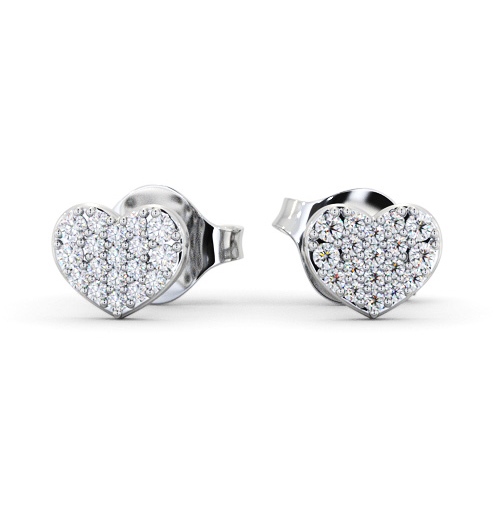 Heart Style Round Diamond Earrings 18K White Gold ERG149_WG_THUMB2 