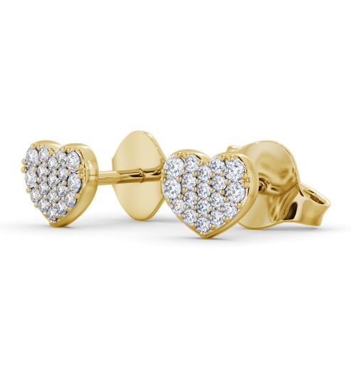  Heart Style Round Diamond Earrings 9K Yellow Gold - Christie ERG149_YG_THUMB1 
