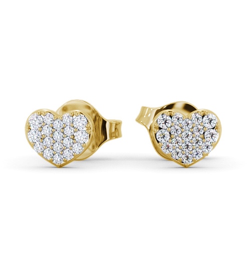  Heart Style Round Diamond Earrings 9K Yellow Gold - Christie ERG149_YG_THUMB2 