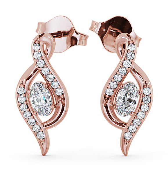  Drop Oval Diamond 0.52ct Earrings 9K Rose Gold - Logan ERG14_RG_THUMB2 