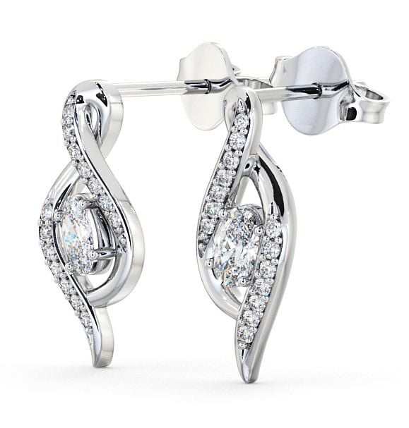 Drop Oval Diamond 0.52ct Earrings 18K White Gold ERG14_WG_THUMB1 