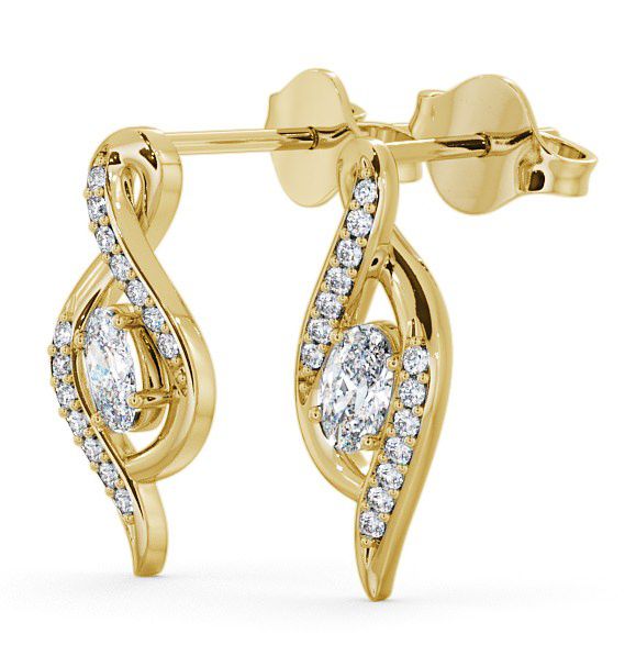 Drop Oval Diamond 0.52ct Earrings 18K Yellow Gold ERG14_YG_THUMB1 