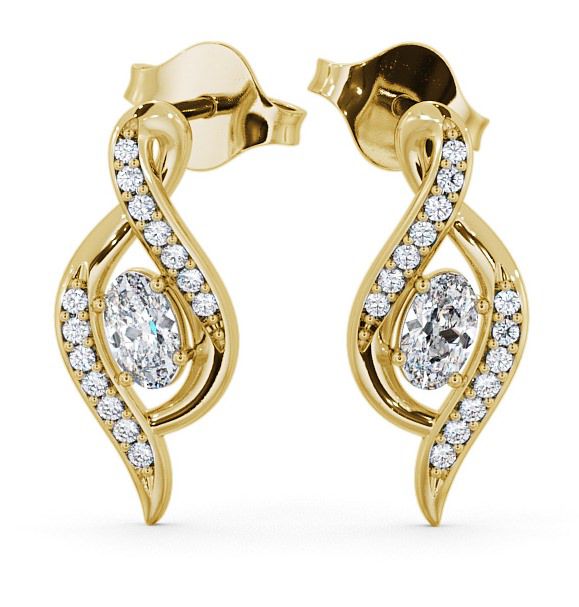  Drop Oval Diamond 0.52ct Earrings 9K Yellow Gold - Logan ERG14_YG_THUMB2 