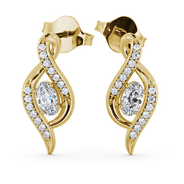 Drop Oval Diamond 0.52ct Earrings 18K Yellow Gold - Logan ERG14_YG_UP
