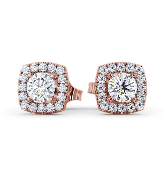  Halo Round Diamond Earrings 18K Rose Gold - Alessio ERG150_RG_THUMB2 