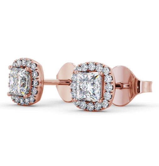  Halo Princess Diamond Earrings 18K Rose Gold - Talbot ERG151_RG_THUMB1 