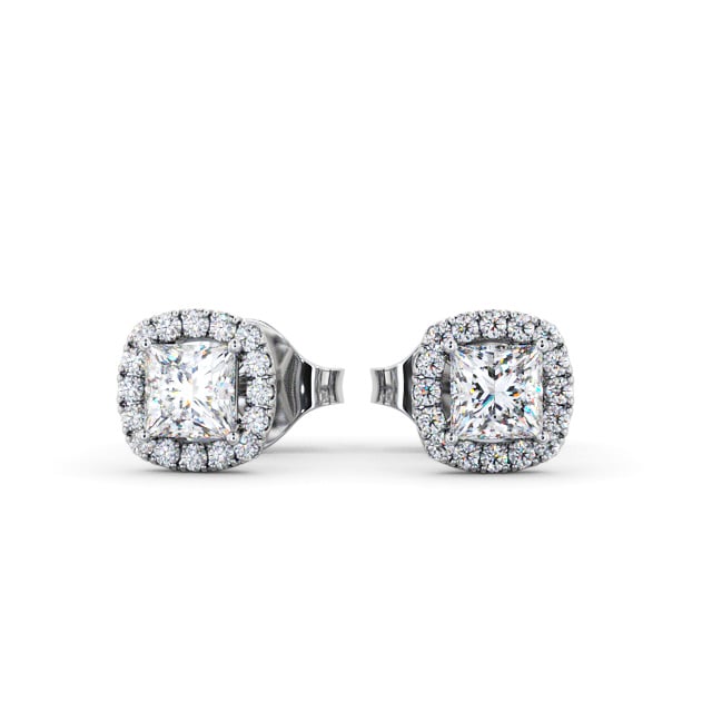 Halo Princess Diamond Earrings 9K White Gold - Talbot ERG151_WG_UP