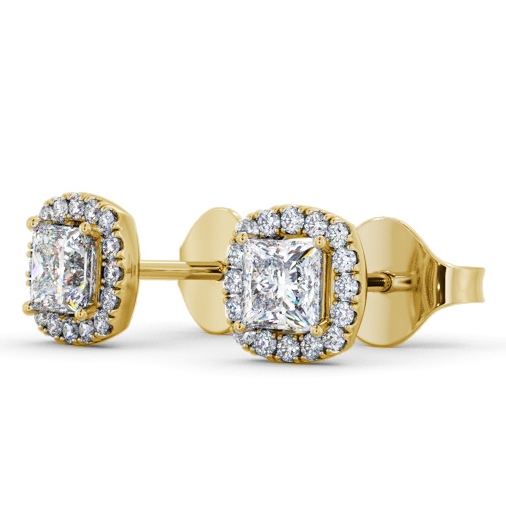  Halo Princess Diamond Earrings 18K Yellow Gold - Talbot ERG151_YG_THUMB1 