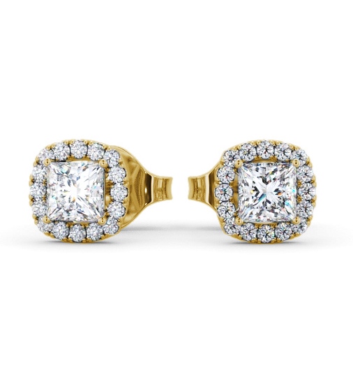  Halo Princess Diamond Earrings 18K Yellow Gold - Talbot ERG151_YG_THUMB2 