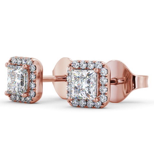 Halo Princess Diamond Earrings 9K Rose Gold ERG152_RG_THUMB1 