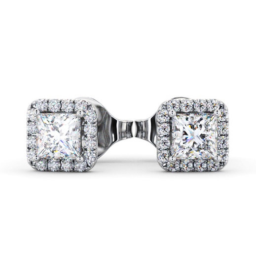  Halo Princess Diamond Earrings 9K White Gold - Nida ERG152_WG_THUMB2 