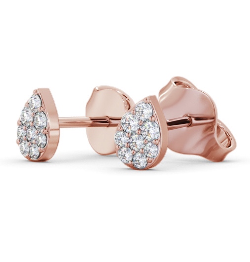 Pear Style Round Diamond Cluster Earrings 18K Rose Gold ERG154_RG_THUMB1 