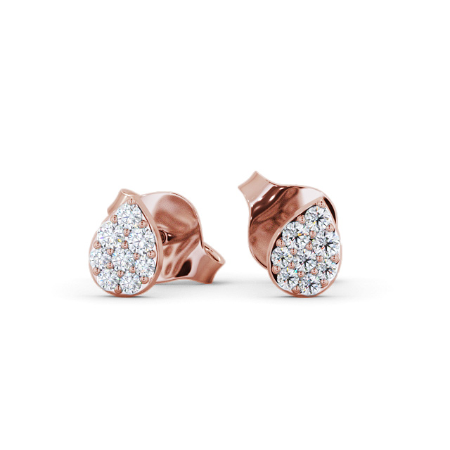 Pear Style Round Diamond Earrings 18K Rose Gold - Lancas ERG154_RG_UP