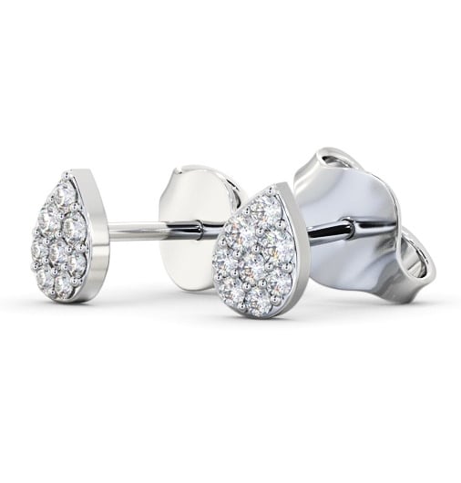 Pear Style Round Diamond Cluster Earrings 9K White Gold ERG154_WG_THUMB1