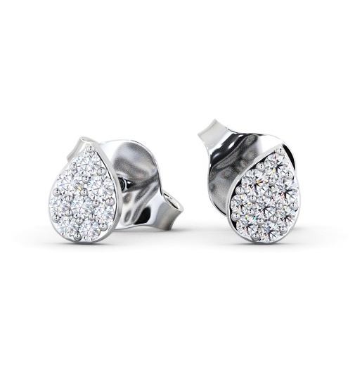  Pear Style Round Diamond Earrings 18K White Gold - Lancas ERG154_WG_THUMB2 