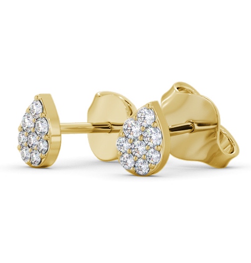 Pear Style Round Diamond Cluster Earrings 9K Yellow Gold ERG154_YG_THUMB1