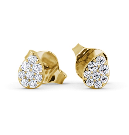 Lancas Pear Shape Cluster Earrings Round Diamond ERG154_YG_THUMB2 