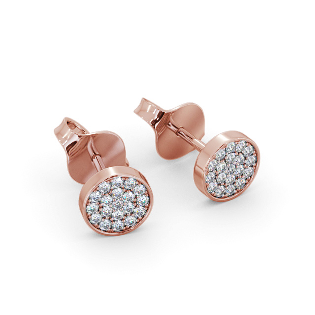 Cluster Style Round Diamond Earrings 18K Rose Gold - Melanie ERG155_RG_FLAT