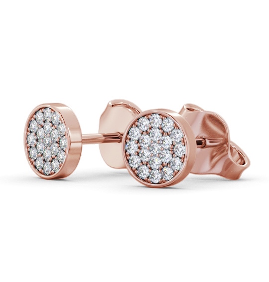  Cluster Style Round Diamond Earrings 18K Rose Gold - Melanie ERG155_RG_THUMB1 