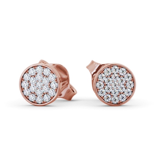  Cluster Style Round Diamond Earrings 18K Rose Gold - Melanie ERG155_RG_THUMB2 