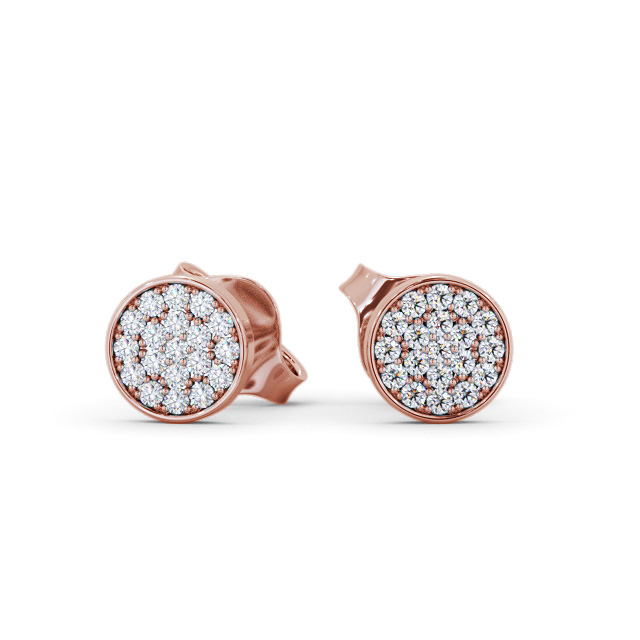 Cluster Style Round Diamond Earrings 18K Rose Gold - Melanie ERG155_RG_UP