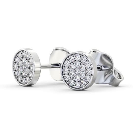 Cluster Style Round Diamond Earrings 18K White Gold ERG155_WG_THUMB1