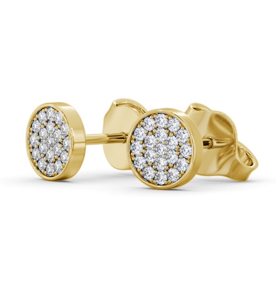 Cluster Style Round Diamond Earrings 9K Yellow Gold ERG155_YG_THUMB1 