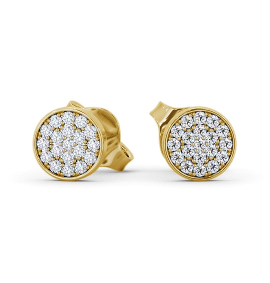 Melanie Circle Cluster Earrings Round Diamond ERG155_YG_THUMB2 