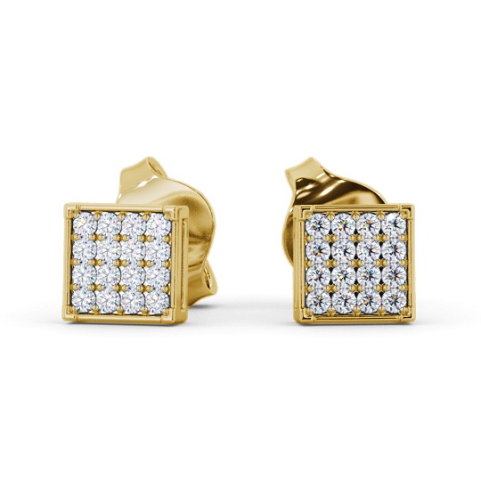  Sqaure Style Round Diamond Earrings 18K Yellow Gold - Sanya ERG156_YG_THUMB2 
