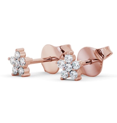 Cluster Style Round Diamond Earrings 18K Rose Gold - Saffron ERG157_RG_THUMB1