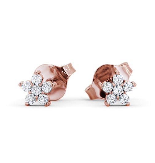 Cluster Style Round Diamond Star Design Earrings 9K Rose Gold ERG157_RG_THUMB2 