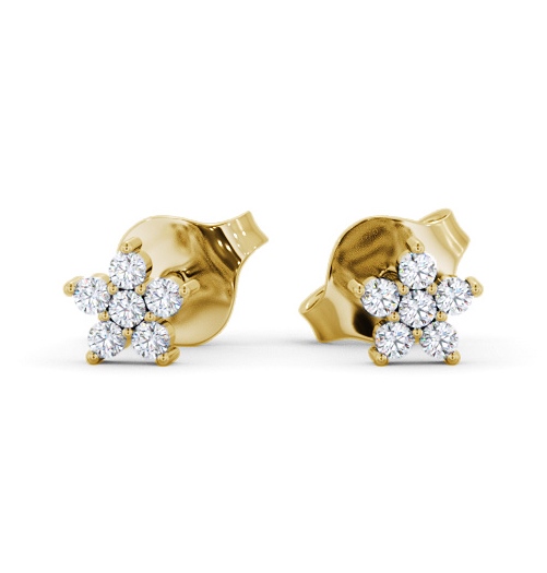  Cluster Style Round Diamond Earrings 9K Yellow Gold - Saffron ERG157_YG_THUMB2 